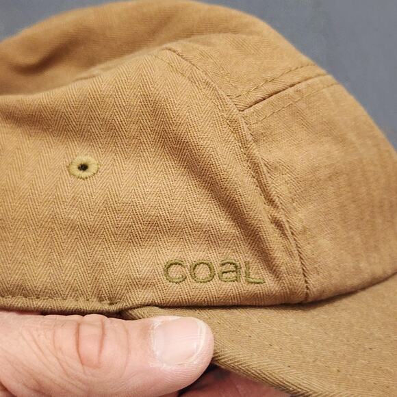 Coal Hat Cap Strap Back Mens One Size Brown 5 Panel Camp Herringbone Edison - Picture 4 of 11